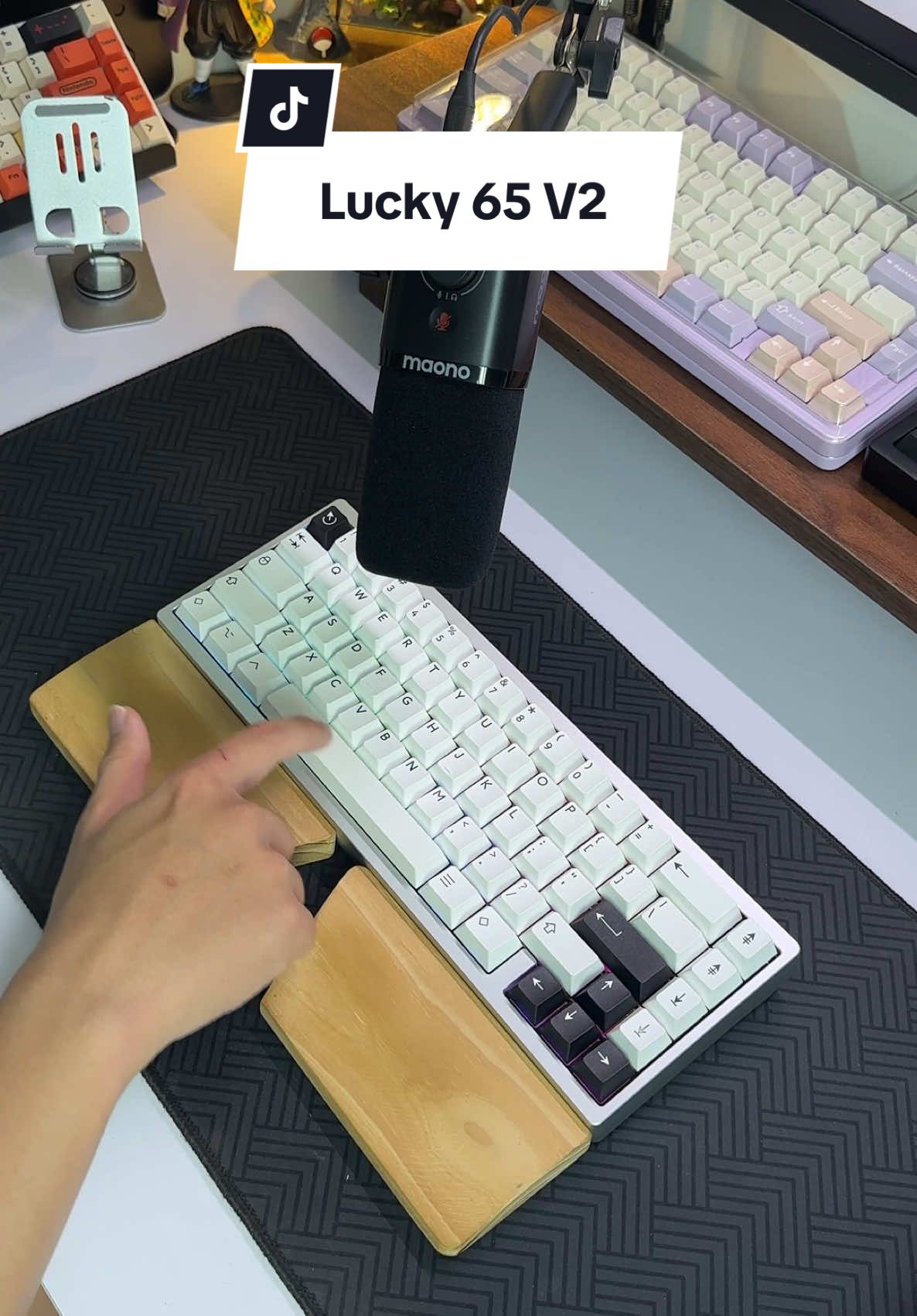 Soundtest qua chiếc kit bàn phím mình đã đợi tròn 2 tháng nha 😄 Nghe đã gì đâu á 😁 Lucky65 V2 nhé các ban. #customkeyboard #soundtest  #LearnOnTikTok #desksetup  #thanhcongnghe #fyp 