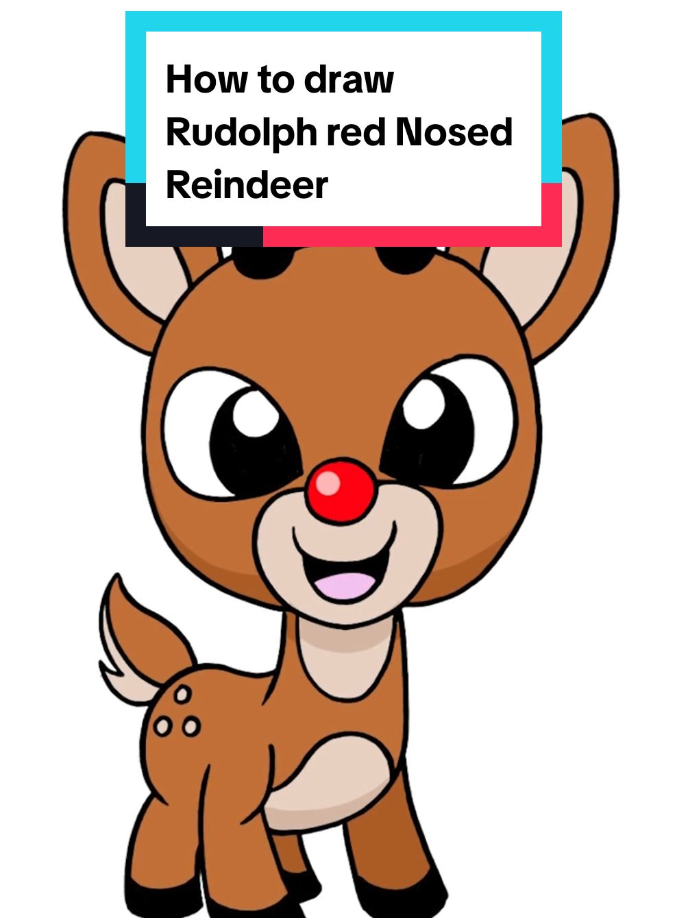 How to draw Rudolph the Red Nosed Reindeer V2 - #drawingwithlines #draw #drawingtutorial #howtodraw #christmas #rudolph #rudolphtherednosedreindeer 