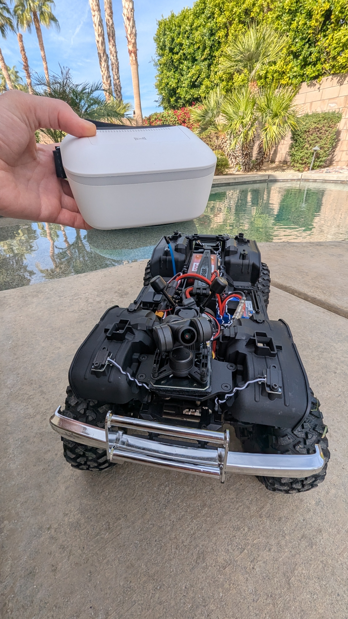 Taking RC next level... 😎 No need to custom build a FPV kit anymore. This thing is so sick!! The Ironquad Explorer HD kit is fully ready-to-run and can be easily installed in any RC. The gimbal uses motors instead of servos and provides near 360 degree head tracking. Full video coming soon to the channel! @ironquad @traxxas @walksnailfpv #fpv #radiocontrol #traxxas #ironquad #rccar #rchobby #traxxastrx4