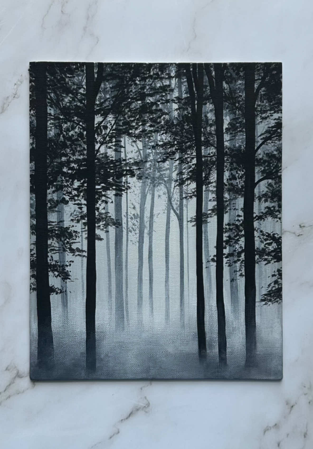 misty woods 🩶🌫️ #art #painting #artist #arttok #fypシ 