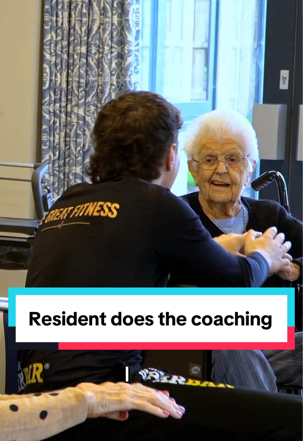 Clarice decided she wanted to coach our morning exercise 🤣🥹 #carehome #carehomeactivities #ad #begreatfitnessxtanglewood 