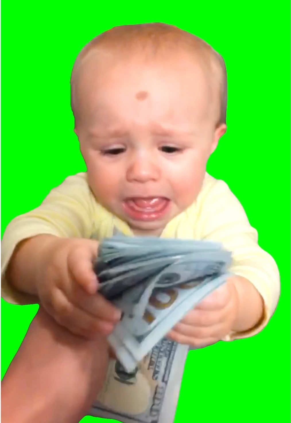 Green Screen Baby Stops Crying When He Gets Money Meme #greenscreen #greenscreenvideo #money #baby