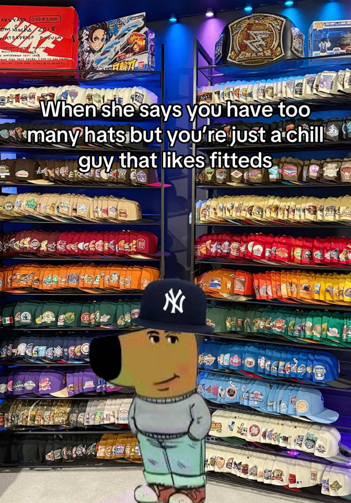 Only chill guys wear hats 🧢 #fitteds #fittedcap #hats #chillguy #chillguymeme