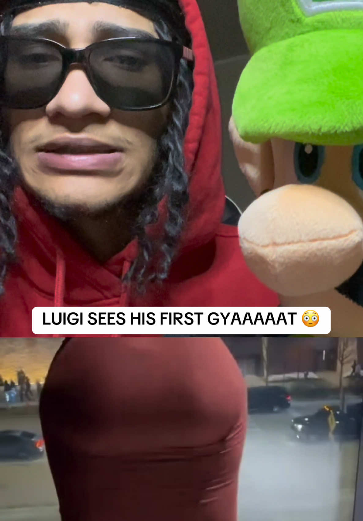 luigi cover ya eyes 😂 #reaction #gyatttttttt 