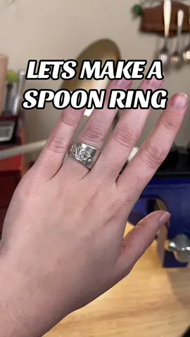 Making the Silver Roses Spoon Ring in a size 5🥰❤️ #spoonrings #jewelrytiktok #spoonjewelry #HandmadeJewelry #smallbusinesstiktok #handmadejewelrytiktok #greengrovejewelry #handmadejewelrybusiness #HandmadeWithLove #spoonringjewelry 