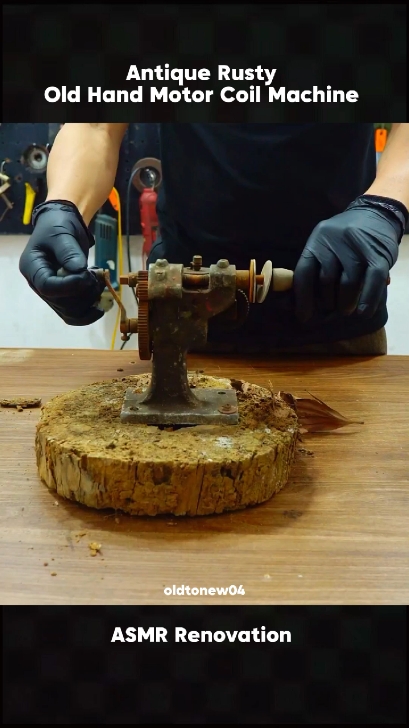 Antique Rusty Hand Motor Coil Machine Restoration #restore #rusty #antique #asmr #asmrsounds #asmrvideo #restoration #restockasmr #renovation #oldtonew #coilmachine 