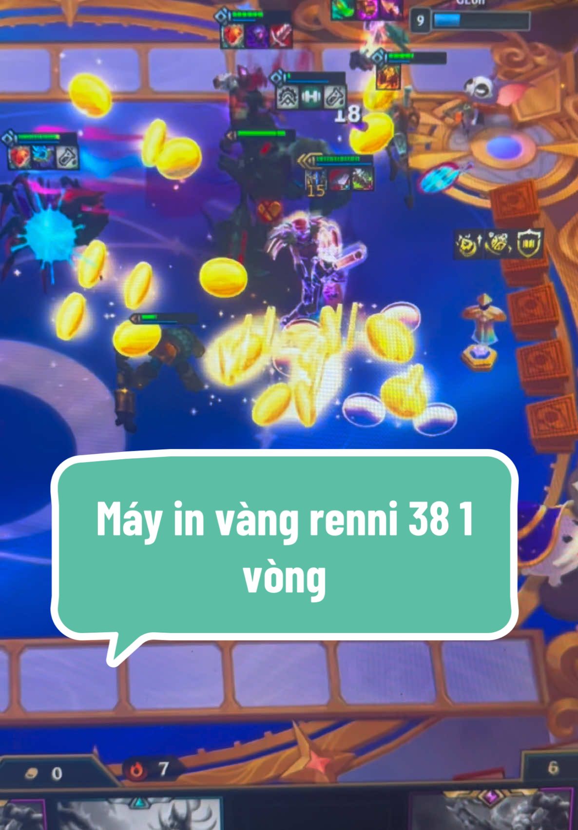 Vi tướng 3 vang mang về 38 vang trong 1 game #dtcl #bomrautft 