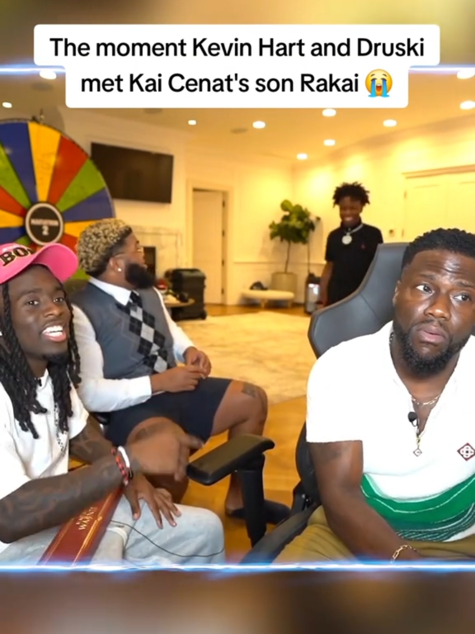 The moment Kevin Hart and Druski met Kai Cenat's son Rakai 😭 #kaicenat #fyp 