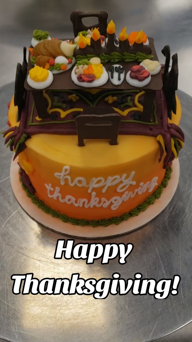 Happy Thanksgiving!  Made these cute mini Thanksgiving dinner cakes! #happythanksgiving  #thanksgiving #turkeyday #cake #mini #torte #chocolate #dinner #icing #bakery #food #cute #omg #fyp 