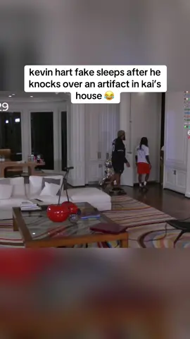 kevin hart fake sleeps after he knocks over an artifact in kai’s house 😂 #kaicenat #druski #kevinhart #viral #fyp 