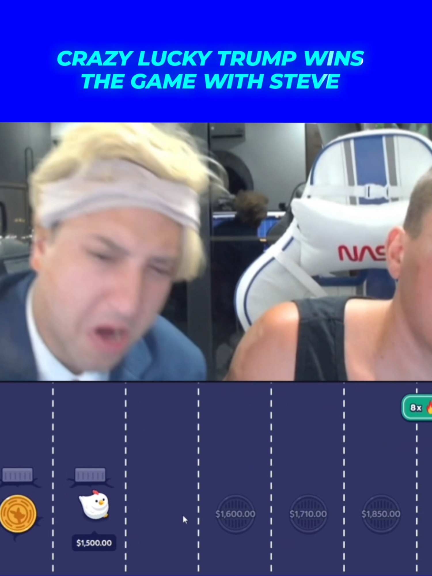 CRAZY LUCKY TRUMP WINS THE GAME WITH STEVE // Play now in Roobet! #steveclips #meme #funny #winners #usa #epic #fyp #viral