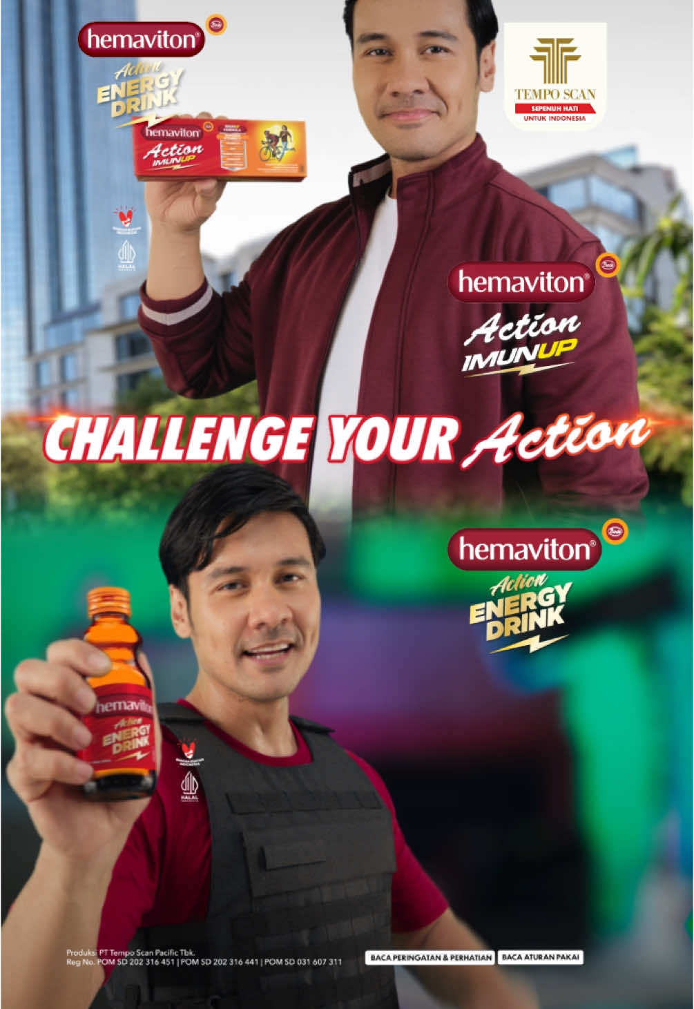 Challenge Your Action untuk jaga daya tahan tubuh bersama hemaviton Action ImunUP dan jaga energi bersama hemaviton Action Energy Drink! #hemavitonActionIMUNUP #hemavitonActionENERGYDRINK #ChallengeYourAction #HealthyLivingHappyLife 