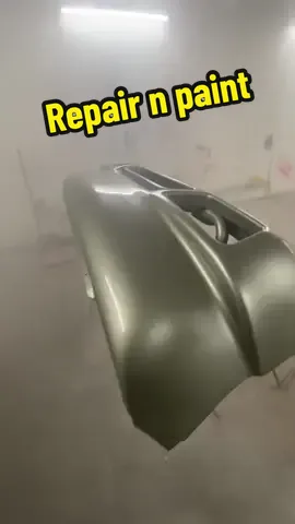Painting bumper after extensive repairs #painting #custompaint #milleniumjade #carpainter #insights 