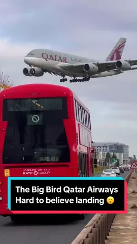 This Landing seems unreal! 😱 … Qatar’s BIG Bird Airbus A380 ✈️🇶🇦 .. #airbus #airbusa380 #aviation #airplane #landing #airport #planespotting #fyp