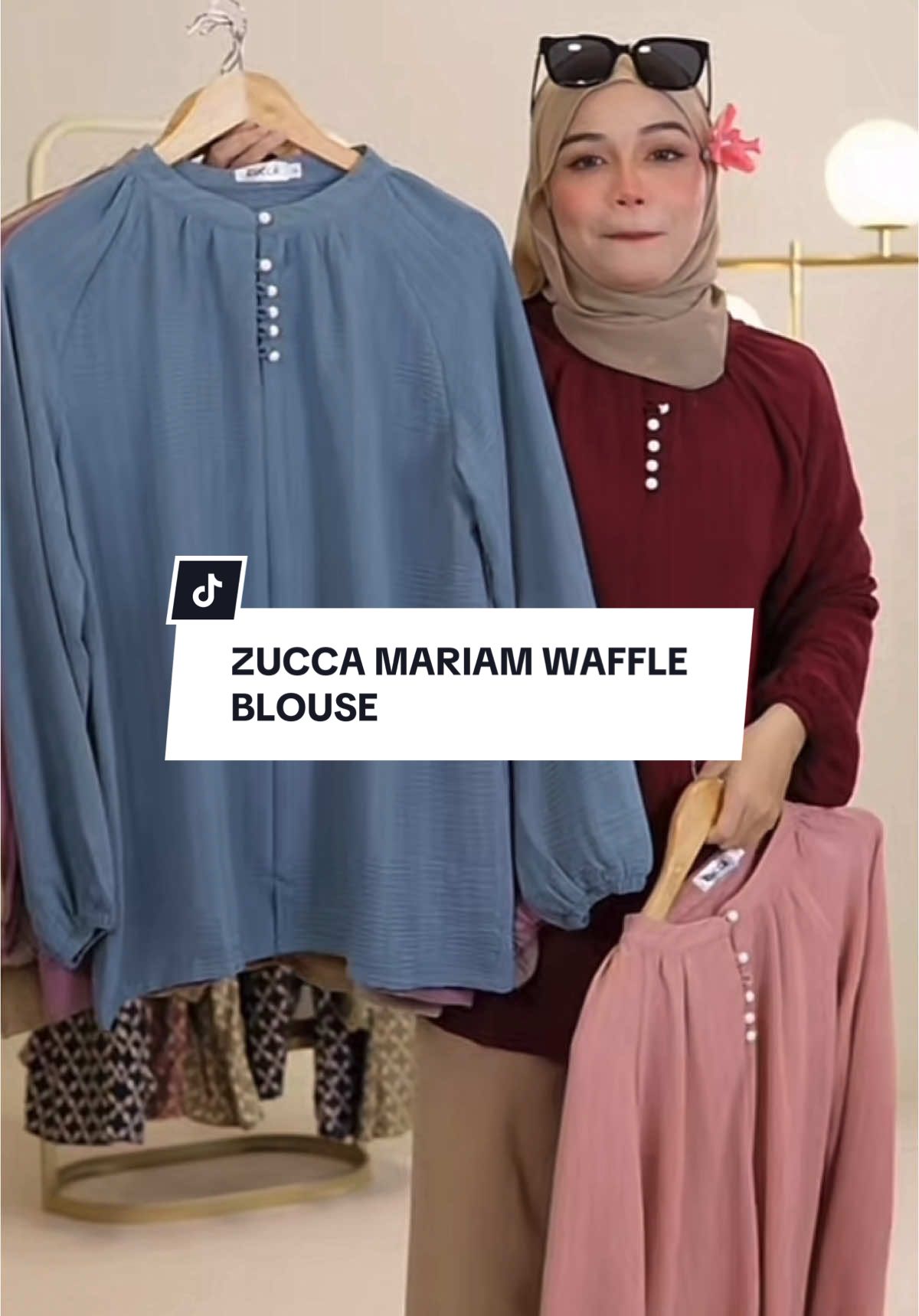 ZUCCA MARIAM WAFFLE BLOUSE #blousemurah #blouseironless #blousecantik #womenblouse #blousezucca 