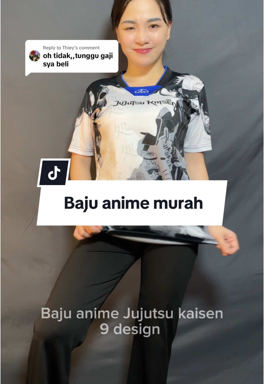 Replying to @Thiey Cepat sebelum naik harga 🤭  (kain jenis jersey sedap dipakai sejuk🤩)  #animetshirt #bajuanime #bajujujutsukaisen #jujutsukaisen #jujutsukaisenedit 