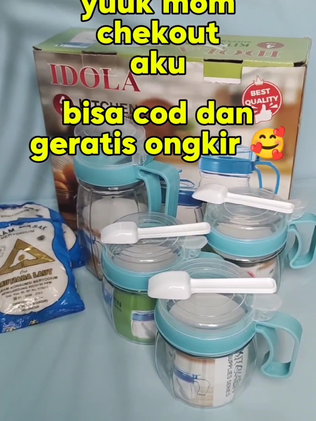 kitchen set jar 4 set #kitchen #wadahbumbu #wadahminyakgoreng #kitchenset 