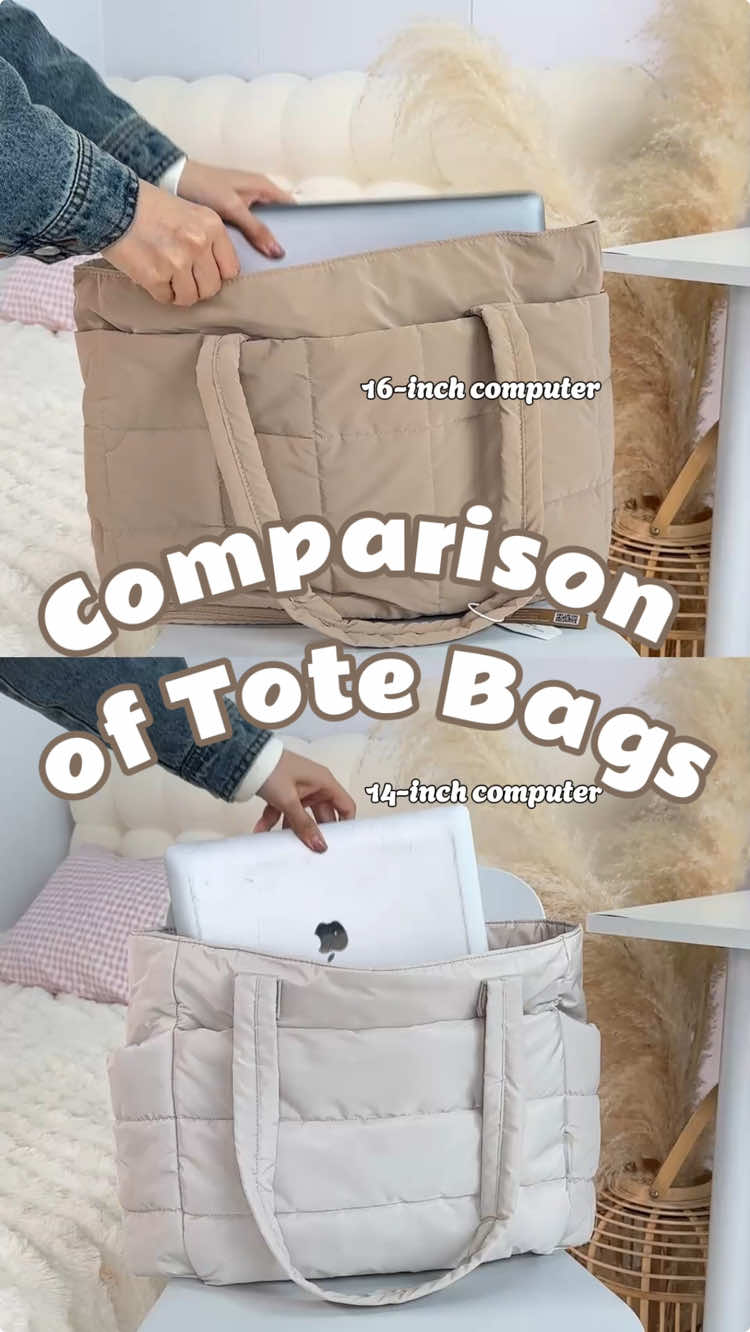 I heard you want to know the difference between two tote bags?🤔💅🏻🥰 Which one do you prefer🛎️🛎️🛎️#TikTokShopBlackFriday #bagsmart #grwm #totebag #schoolbag #travelbag 