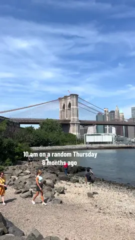 I can’t wait to be back here 🍎🏙️🌉 #nyc #brooklynbridge #dumbo #travel #fyp #vacation 