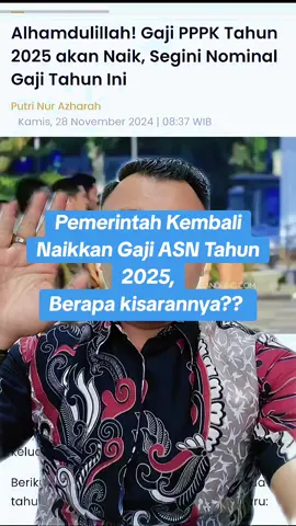 Gaji ASN kembali naik di Tahun 2025 mendatang. #pppkteknis #pppkguru #pppkmedis #pppk #pppk2024 #guru #pns 
