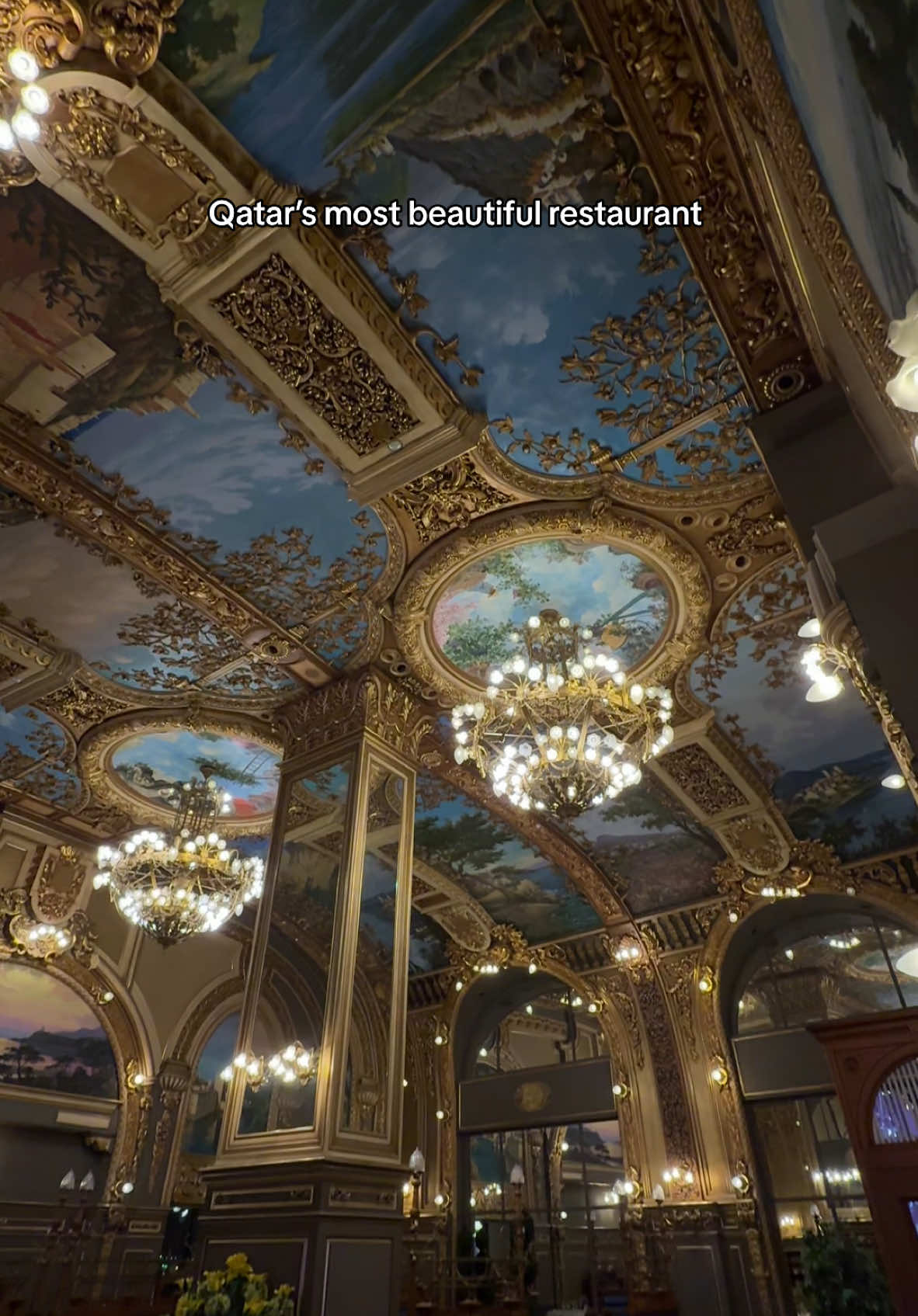 I actually felt like I was in a castle😭📍Le Train Bleu, Al Hazm #qatar #doha #AlHazm #alhazmqatar #letrainbleu #resturant #thingstodoinqatar #DohaLifeHacks 