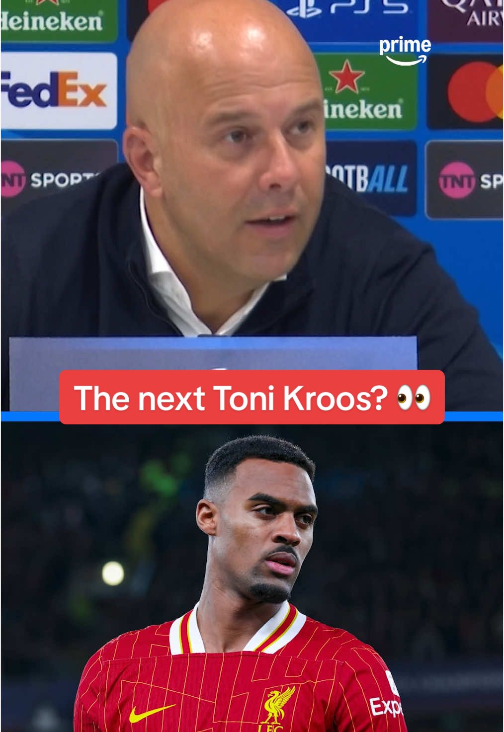 Straight to the point 🤣 #arneslot #liverpool #lfc #footballtiktok #ucl #gravenberch #tonikroos 