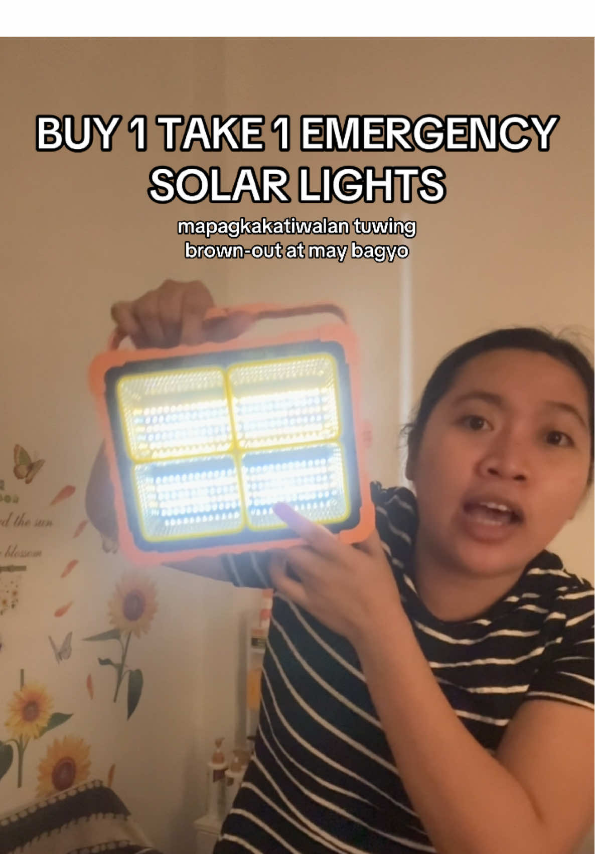 ito yung SOLAR EMERGENCY LIGHT na dapat di mawala kapag brown-out at may bagyo #solarlights #emergencylights #buy1take1solarlight #tiktokfinds #tiktokph #solarlight