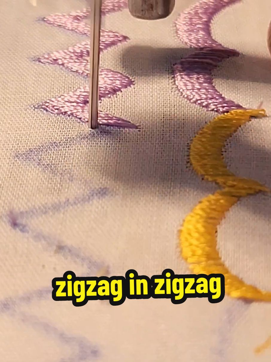 zigzag in zigzag  #freemotionembroidery #normalsewingmachine #embroidery #tutorial #beginers 