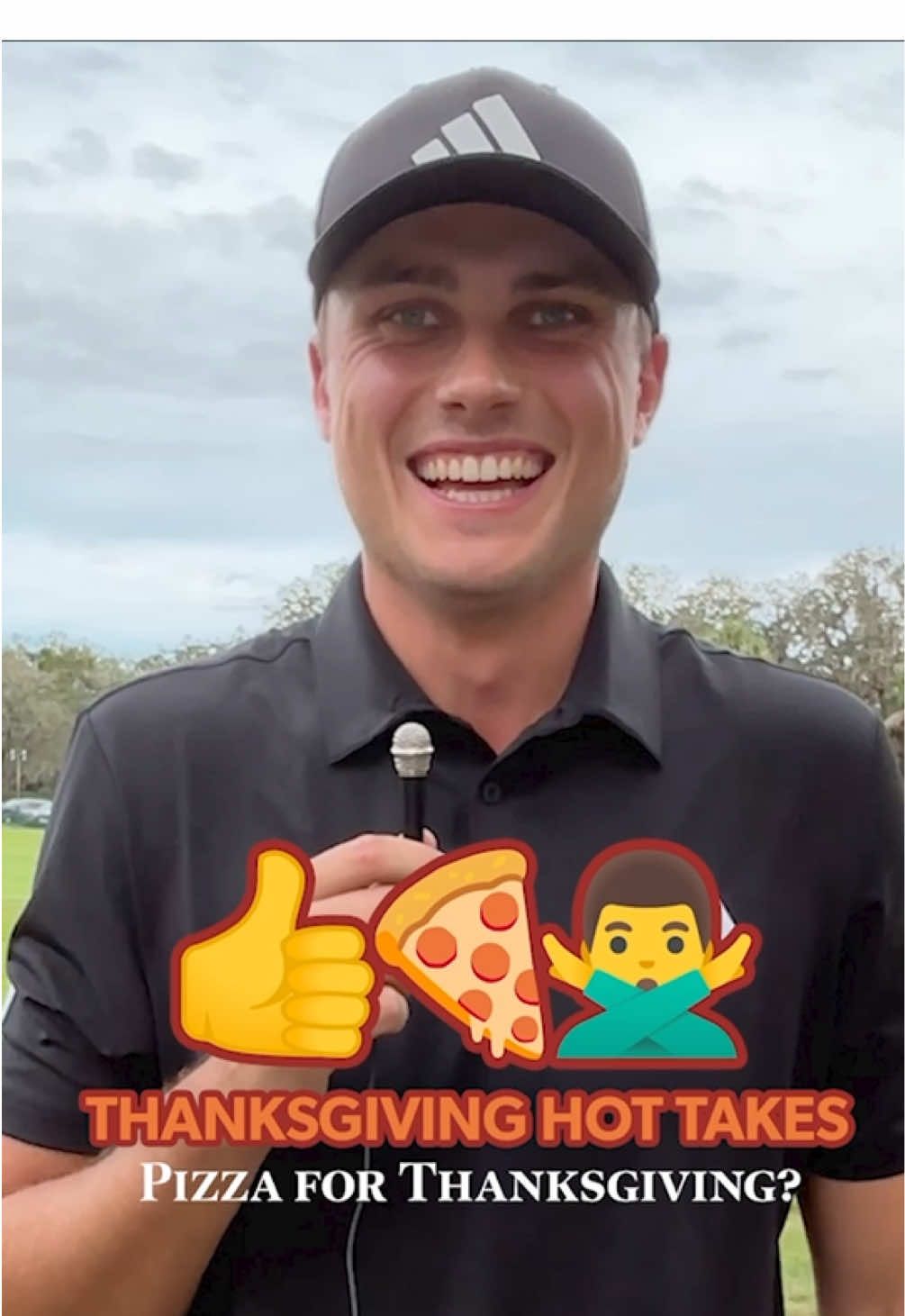 Players react to Ludvig Åberg’s hot take on his Thanksgiving meal 🍕😳 #PGATOUR #golf #golftiktok #thanksgiving #thanksgivingdinner #pizza 