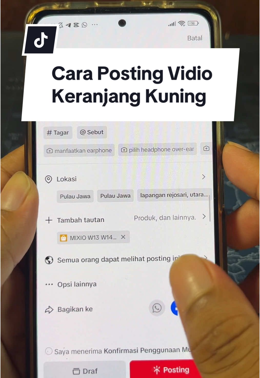 Cara posting vidio pakai keranjang kuning. Terutama buat pemula yang masih bingung bisa simak dari awal. #tipsaffiliatepemula #tipstiktok #affiliatetiktok #belajaraffiliate #tiktokaffiliate #edukasitiktok #affiliatepemula #bukaaffiliate 