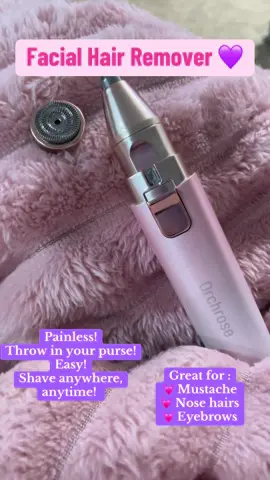 I looovvee this facial hair remover! SO CONVENIENT and it’s PINK! #hairremoval #nosehairtrimmer #hairtrimmer #fyp #foryoupage #ttshop #eyebrows 