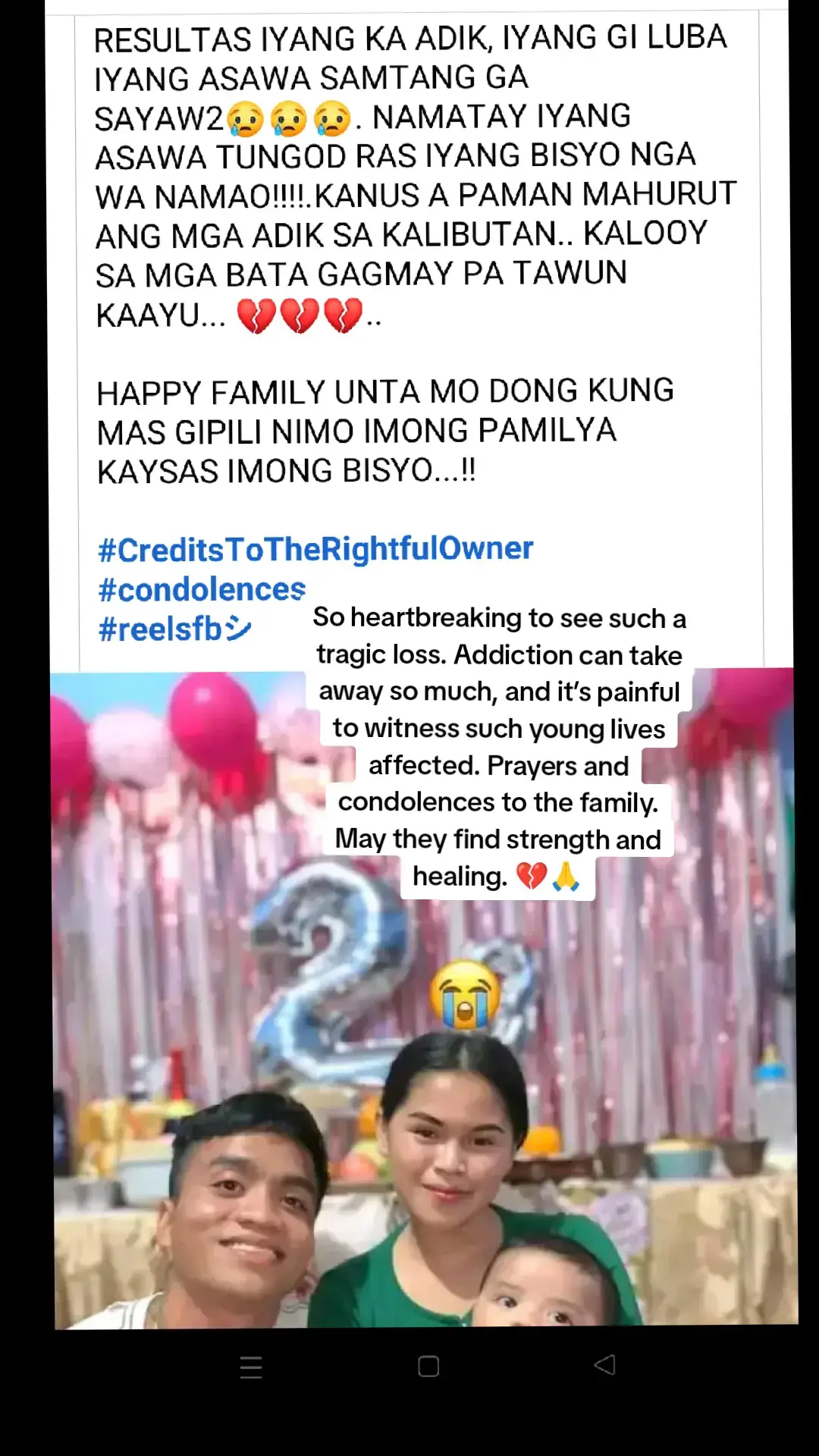 This is such a heartbreaking story 💔💔💔 It’s a painful reminder of how destructive vices can be, not just for individuals but for their families as well. My heart goes out to the children who have to grow up without their mother and to the family torn apart by these circumstances. Let this be a lesson to prioritize our loved ones over harmful habits. To everyone reading this, may we find the strength to choose what’s best for our families. Condolences to the grieving family. ❤️ #fyp 