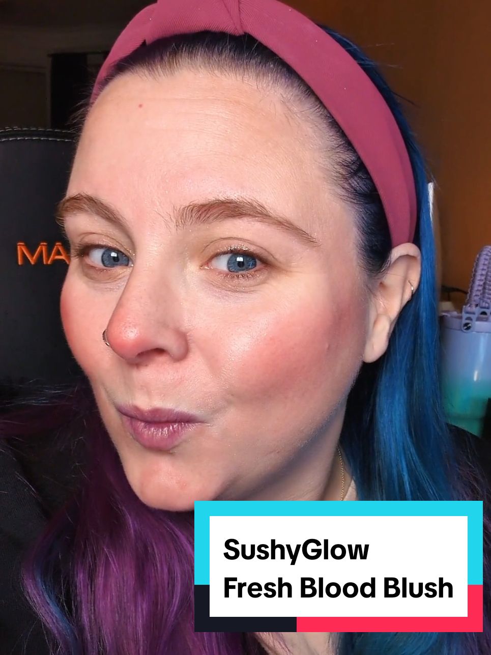 Y'all, I’m in LOVE with the SushyGlow Cosmetics Love Note Blood Blush in Fresh Blood! You can literally see how amazed I am by the pigment on my face. A tiny dip in the pan is all you need for a fresh, beautiful flush of color. It blends so easily and you can build it up to your perfect blush. Plus, it lasts all day without fading like some other blushes do! 😍 . . @sushyglowcosmetics🧚🏻‍♀️🍄 #SushyGlowCosmetics #LoveNoteBloodBlush #FreshBloodBlush #HighlyPigmentedBlush #LongLastingBlush #BuildableBlush #MultipurposeBlush #VeganBeauty #CrueltyFreeBeauty #SensoryFriendlyMakeup #MakeupLovers #BeautyFinds #BlushAddict #CheekColor #BlushReview #BlushGoals #MakeupEssentials #VeganMakeup #CrueltyFreeMakeup #MakeupCommunity #BlushTips #TikTokShop #TikTokFinds #ShopTikTok #TikTokMadeMeBuyIt #TikTokShopping #TrendingProducts #ViralFinds #AffordableShopping #ShopTheTrend #TikTokDeals #BestOnTikTok #TikTokFavorites #SmartShopping #BudgetFinds #TikTokShopper #TikTokBuys #EverydayEssentials #ShopSmart #ViralProducts #TikTokShopHaul  #AverageMom #AverageMomApproved #5MinuteMakeup #EarlyMorningMakeup #EarlyMorningRoutine #TikTokShopFinds #TikTokShop #MakeupReview #BeautyTok #BeautyTips #Beauty #MakeupLook #MakeupRoutine #MakeupTutorial #Makeup #MakeupHacks #MakeupReview #MakeupRecommendations #MakeupRecommendation #BeautyCommunity #GirlsGirl #EmpoweringOthers #EmpoweringBeauty 