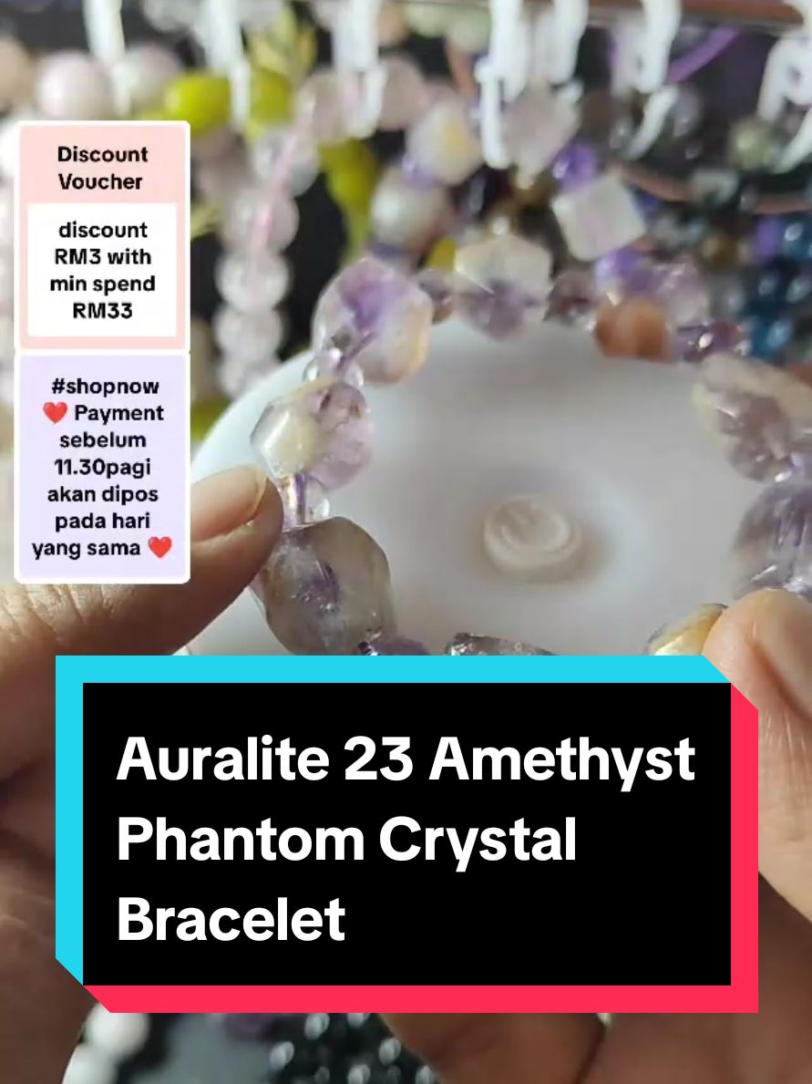 Lengkapkan koleksi Kristal anda dengan keunikan Gelang Kristal #auralite23 #amethystphantom Crystal Bracelet.Gabungan #aurapositif dan keindahan bentuk tidak sekata, sesuai untuk gaya harian🔮#fashiontiktok #tawaranistimewa #braceletcollection #cutebracelet #braceletjewelry #crystalmall #promosihebat #relationshipbracelet #gelangkristal #rantaibatukristal #anxietybracelet #tiktokshophappybigday #crystalbracelets  #jewelrytiktok #bestbracelets   #smallbraceletsbusiness #begkuning #fesyen #myfuntasticpayday  