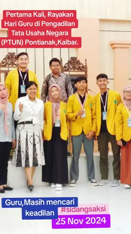 dari pengadilan tata usaha negara (PTUN) Pontianak. selamat hari guru, ketika guru-guru upacara di lapangan, guru yang di sini bersidang mencari keadilan, semangat#harigurunasional #guru #viraltiktok #fyppppppppppppppppppppppp #foryoupage #fyp #masukberanda #pontianakviral #kalbar #ptun #pengadilan #carikeadilan @gerindra @Gibran Rakabuming @kamu nanyak @abed.nego18 
