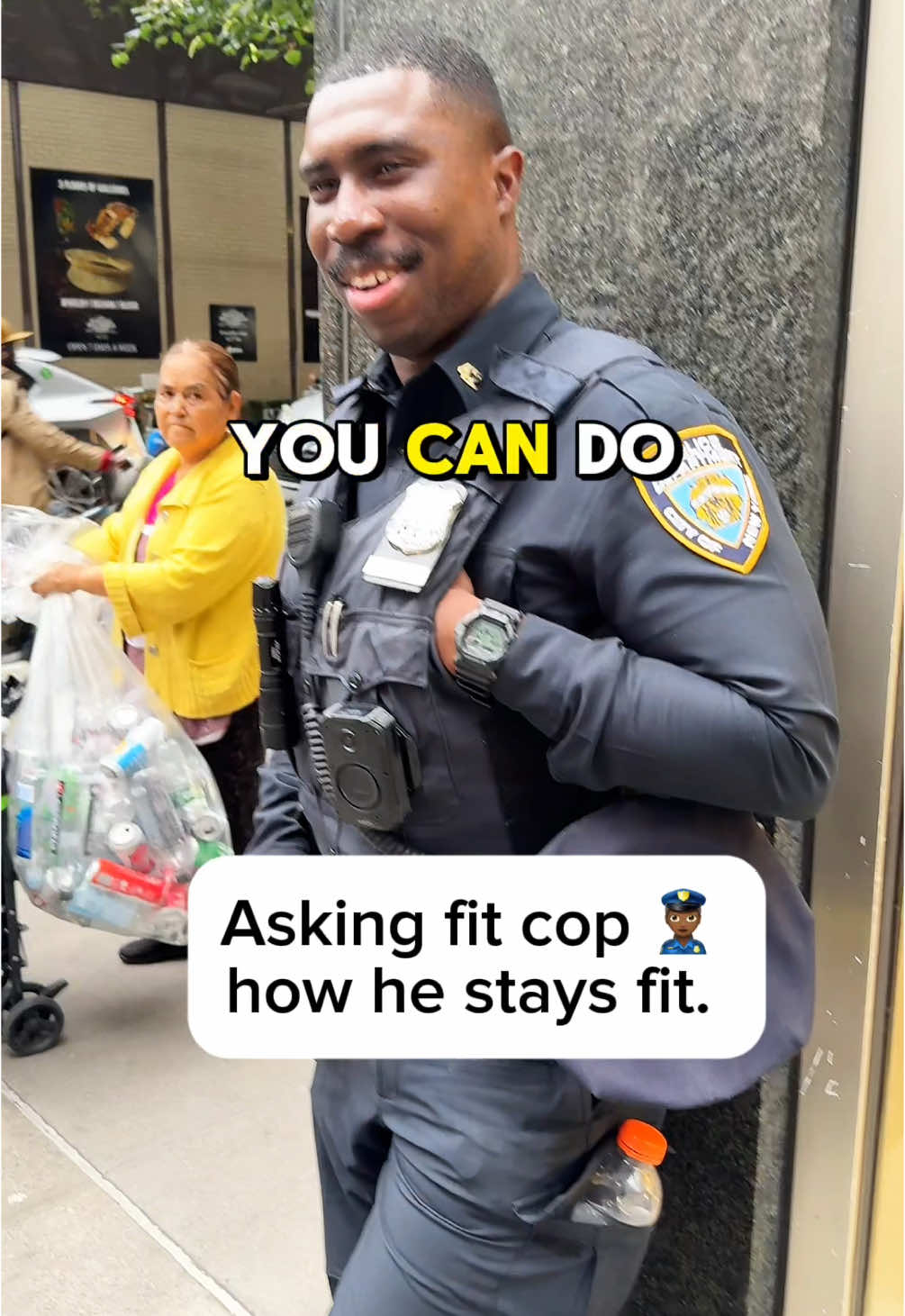 Asking fit cop what he does for his workouts. #nyc #nypd #coo #FitTok #fyp #pullups #workout 