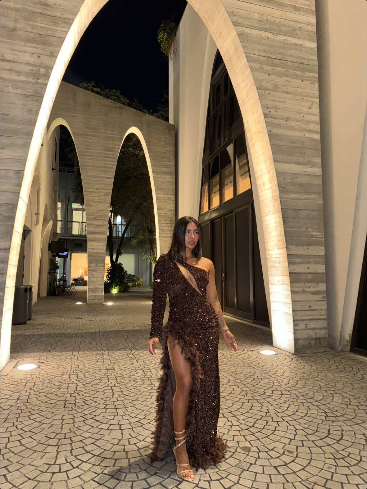 Happy #thanksgiving 🦃🤎 @FashionNova  Dress: Roma Sequin Feather Gown - Chocolate #oldmoney #fyp #dresses #elegant #classy 