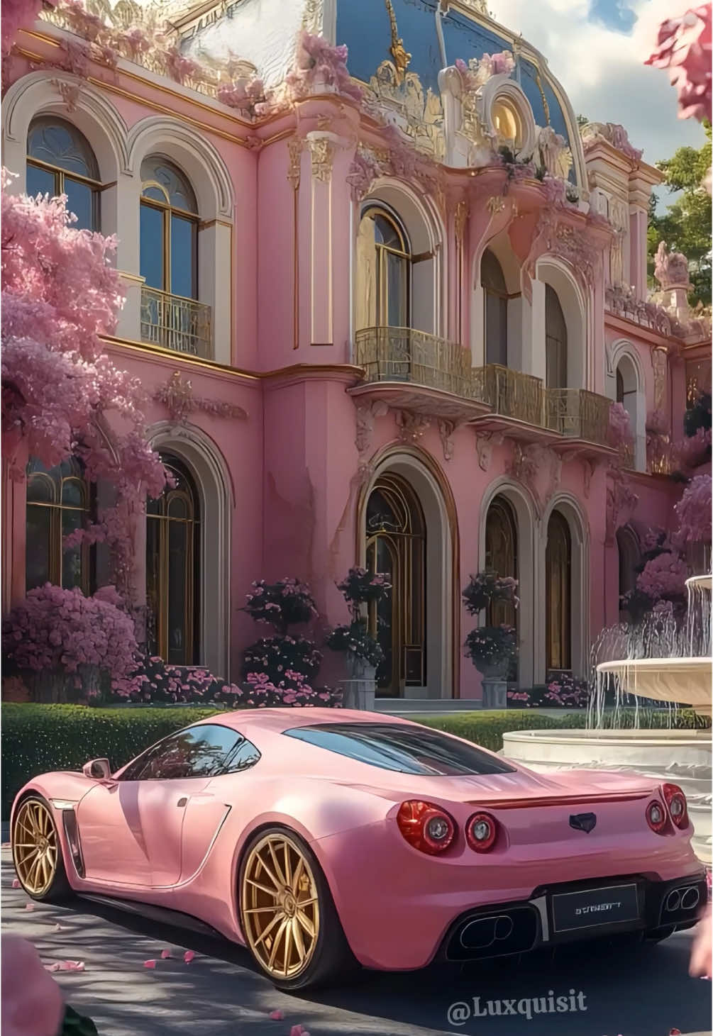 Pink Palace of Luxury and Elegance . . #luxurylifestyle #luxuryliving #dreamhouse #dreamhome #luxurymansion #luxquisit #dreamhomes #luxuryhouse #dreammansion #pink #pinkdesign #pinkhome #pinkdecor