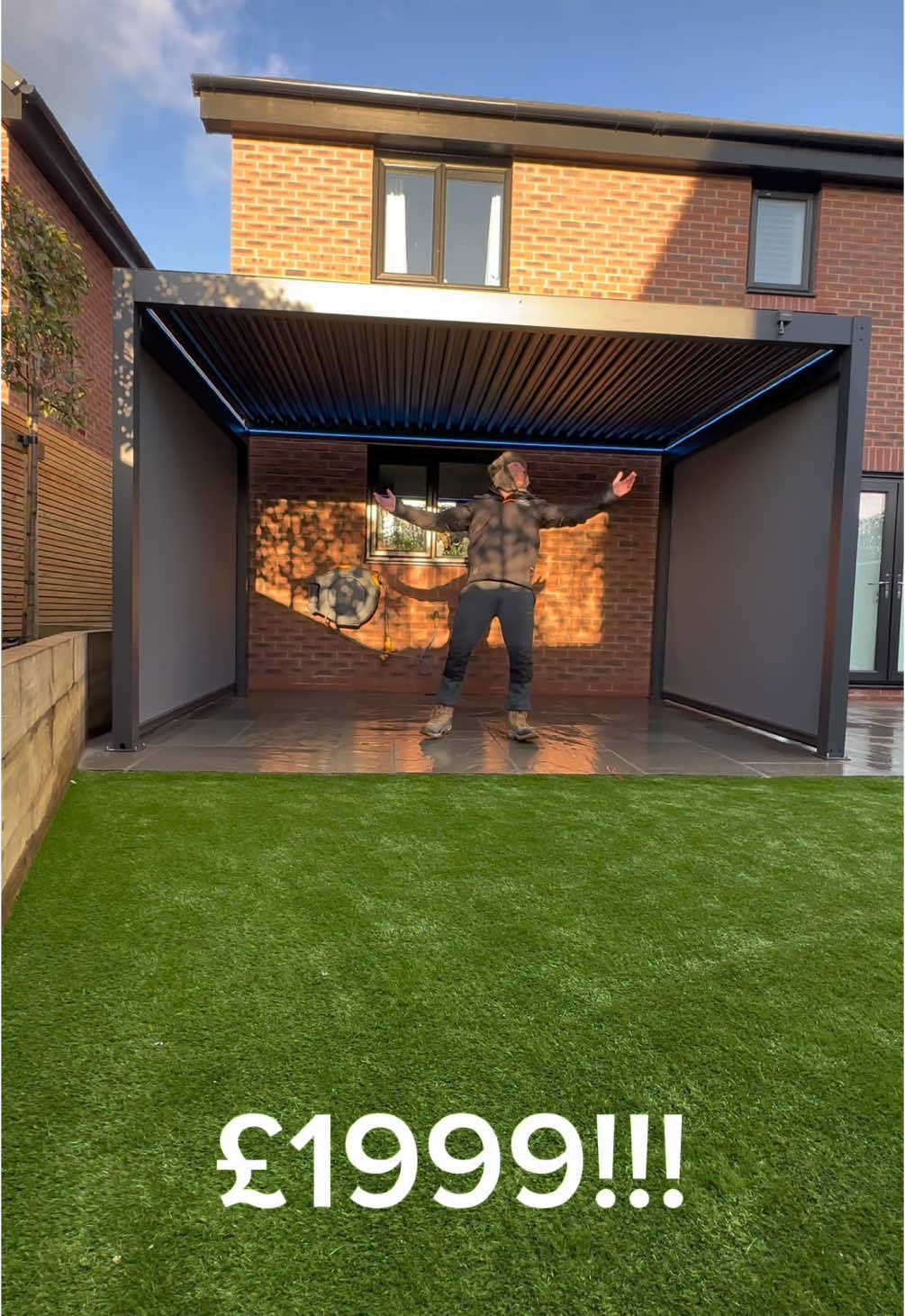 £1999!!! We are so close to finishing the Wembley project! @Nuvo Outdoor Living #landscaping #pergola #DIY #led #gardenproject #gardendesign #gardentransformation 