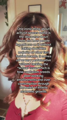 Adding to that, if your focus on fast fashion only includes consumors who are poor you dont actually care about the issue at hand. There is way more nuance to the conversation. #fyp #foryou #foryoupage #06 #politics #OOTD #feminism #shein #fashion 