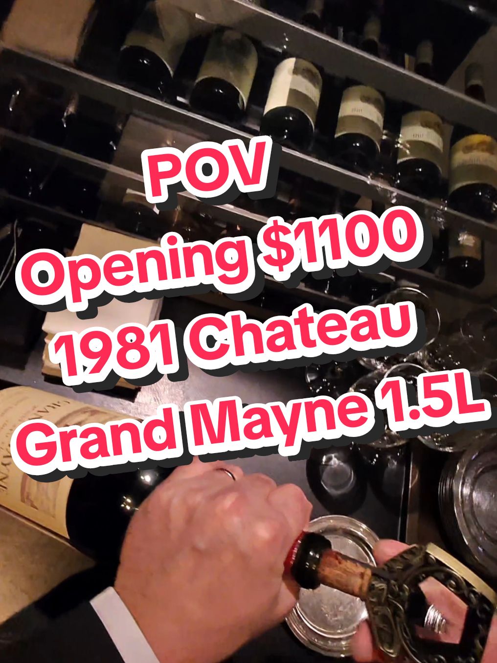 Love opening older vintage magnums for our pairing menu! Best '81 Grand Mayne so far! 🔥 #CapCut #work #fypシ #fyp #pov #restaurant #lasvegas #sommelier #trending #wine #bordeaux #fyppppppppppppppppppppppp 