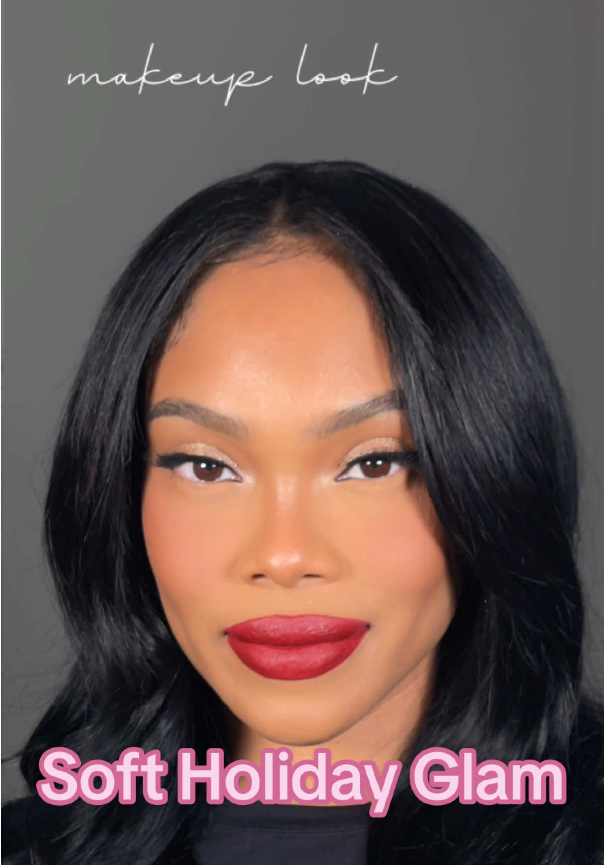 A soft holiday glam #makeuplook #holidayglam #lipcombo #makeuptutorial 