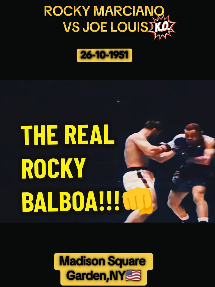 ROCKY MARCIANO VS JOE LOUIS K.O👊🏾 Winner:ROCKY MARCIANO👊🏾🇮🇹🇺🇸 THE REAL ROCKY BALBOA 26-10-1951⏱️ MADISON SQUARE GARDEN,NEW YORK🇺🇸🏙️#rocky #rockymarciano #boxing🥊 #joelouis #rockybalboa #sports #knockout #fighter #winner #italy #usa🇺🇸 #boxe #1951 #memories #apollocreed #miketyson #legends @sylvesterstallone 