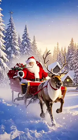 Enjoy the scenery with cheerful music #Santa Claus #Santa and the reindeer