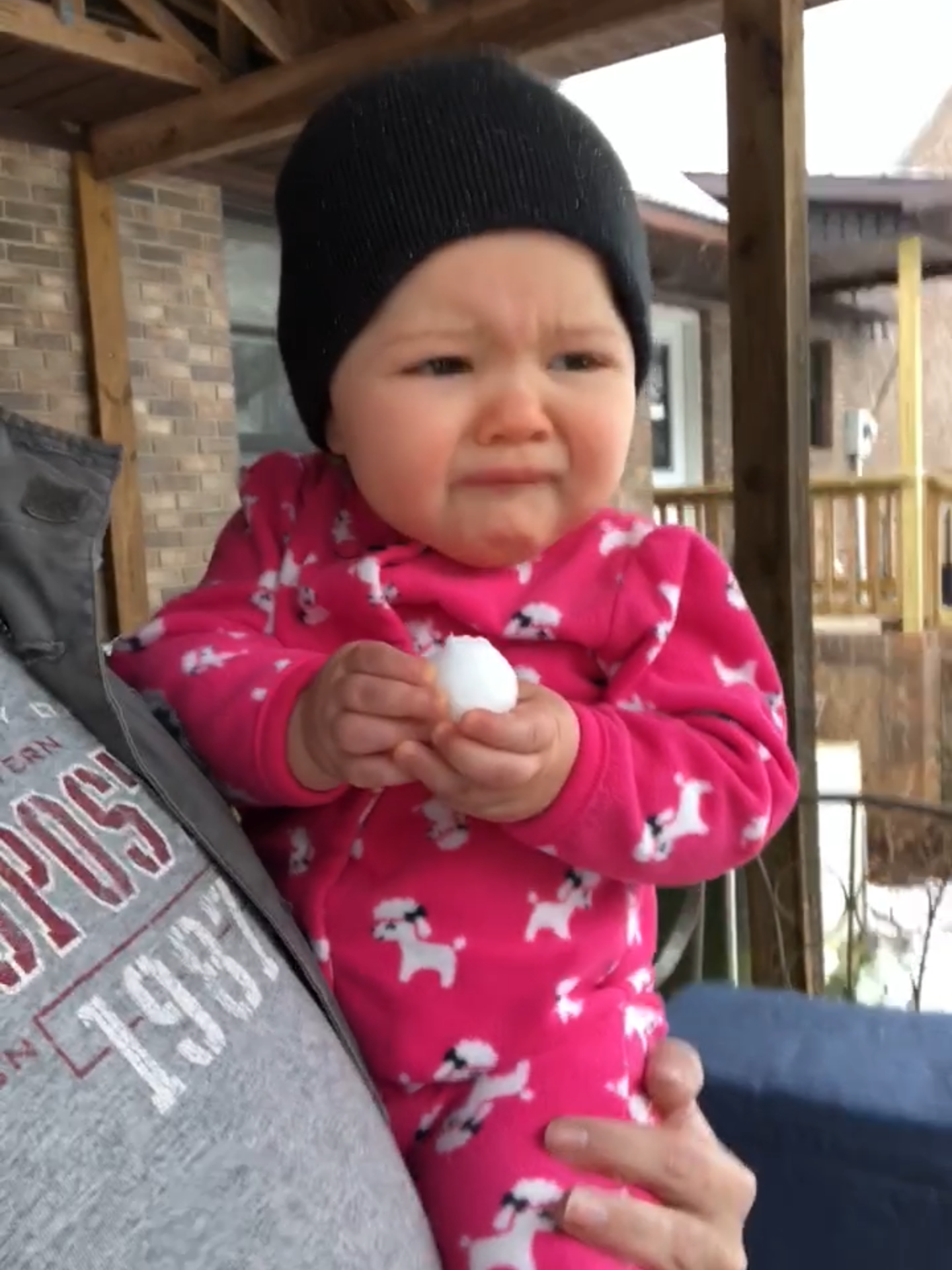 Baby with snow