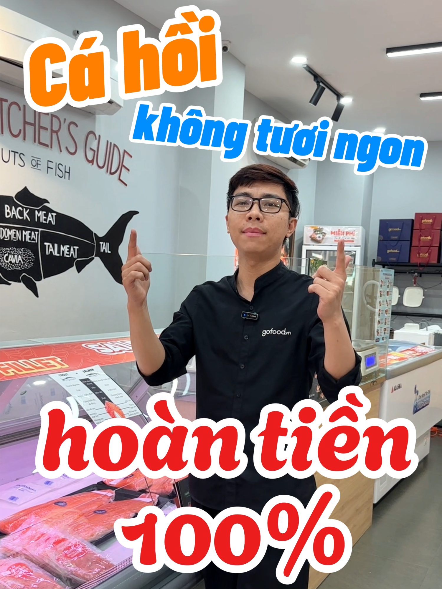 Hoàn tiền 100% nếu phát hiện cá hồi không tươi ngon #gofood #cahoigofood #thucphamnhapkhau