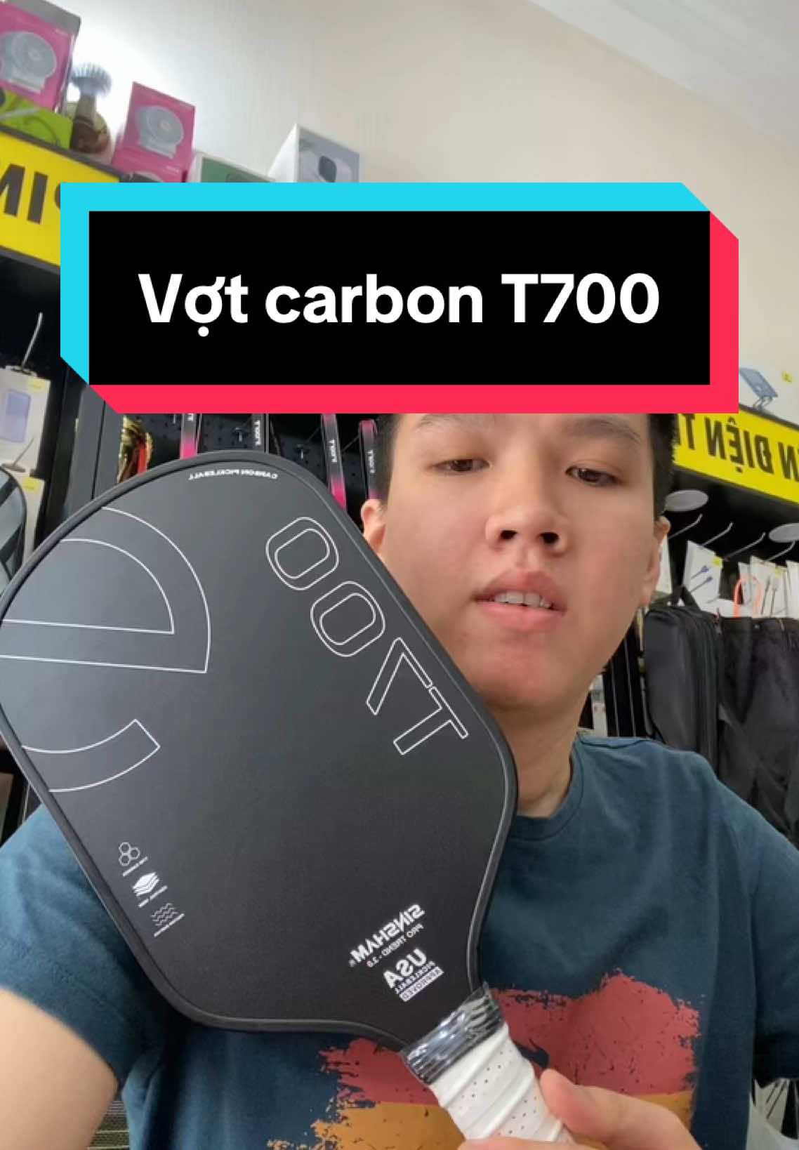 Vợt pickleball T700 sinsham nhám toàn bộ bề mặt !! #pickleball #t700 #carbon #votpick 