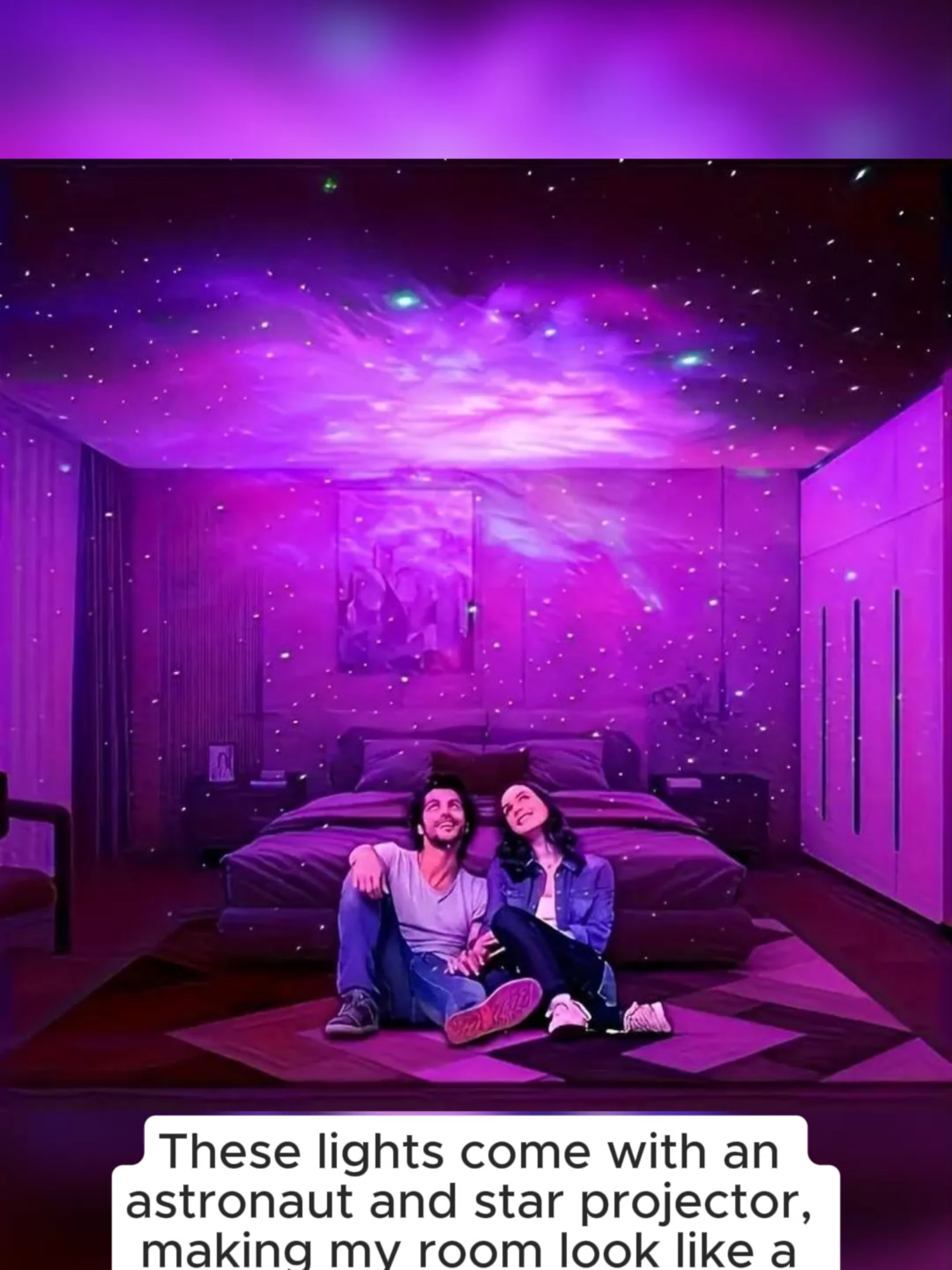 USB-Powered Adjustable Nebula Ceiling LED Lights - Astronaut & Star Projector for Galaxy Nightlight - Space, Christmas#fyp #foryoupage❤️❤️ #tiktokmademebuyit #TikTokShop