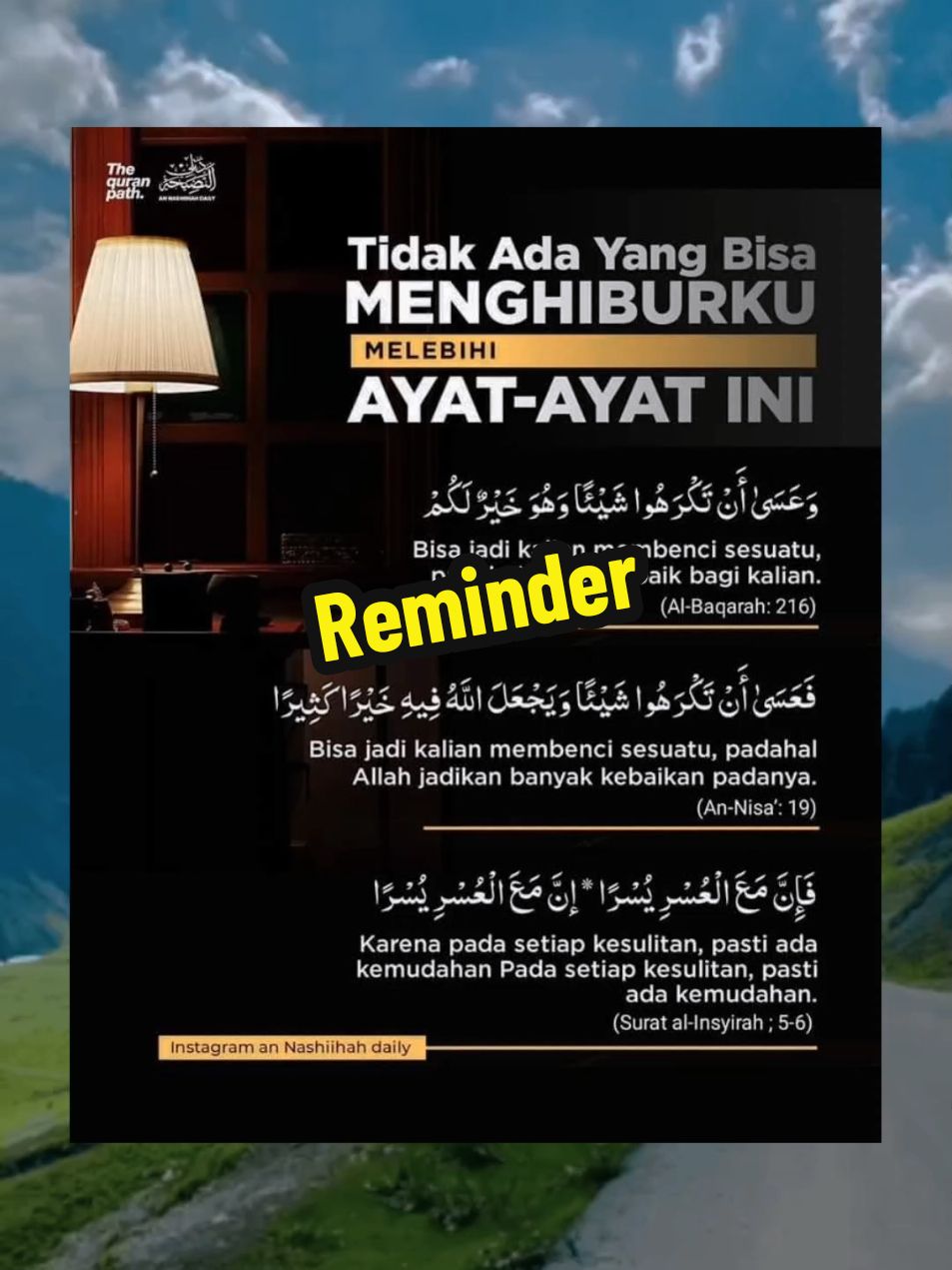 Tidak ada Yang Bisa Menghiburku Melebihi Ayat-Ayat ini #reminder #quotes #pengingatdiri #Selfreminder #CapCut 