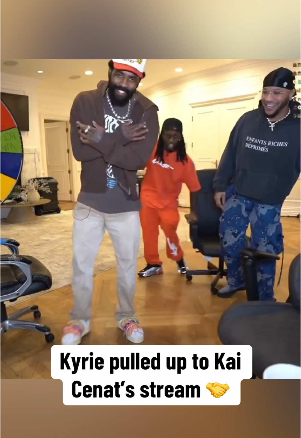 Kai was hype 😂 (via @Kai Cenat) #kaicenat #kyrieirving #NBA #basketball